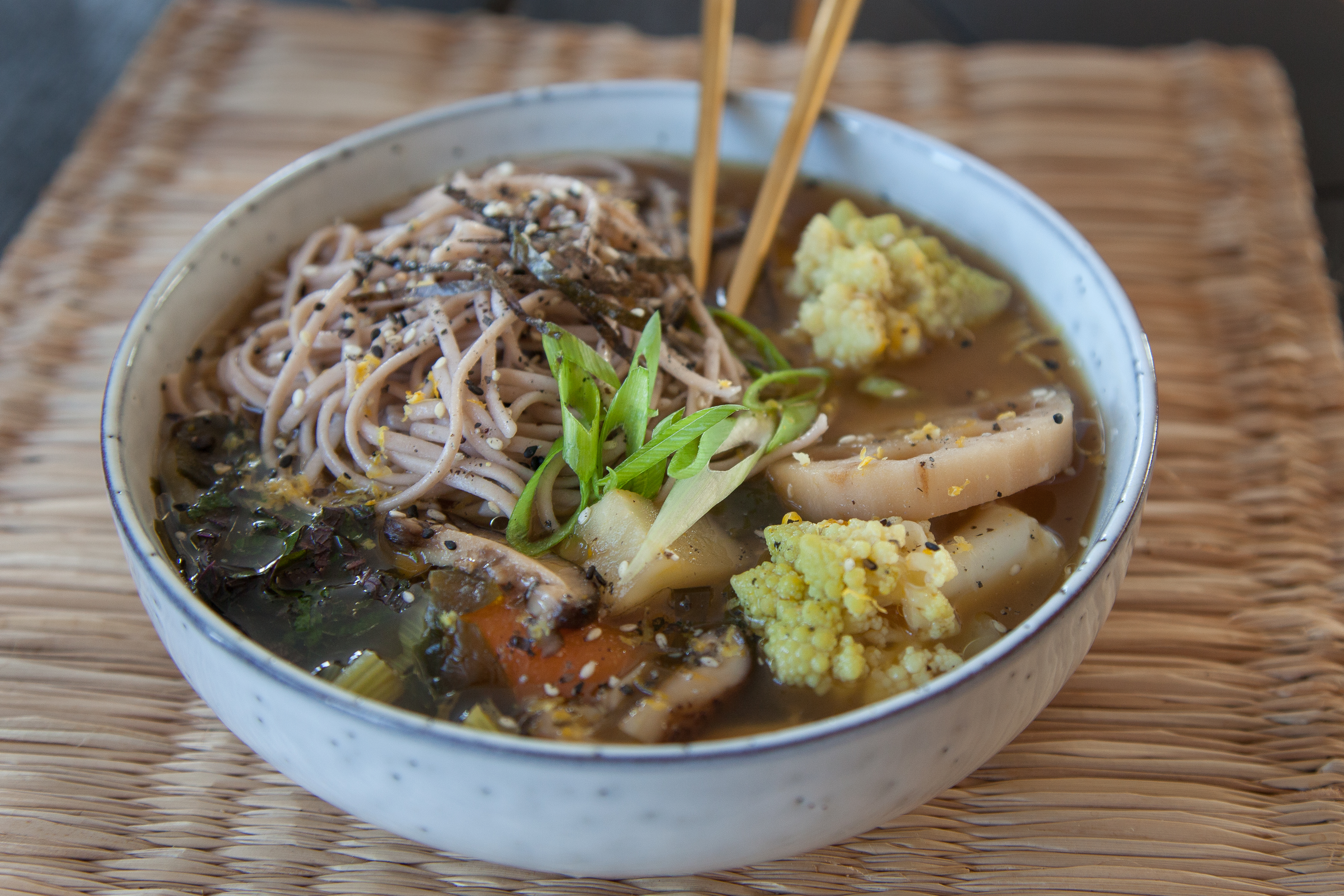Soba noodle bowl